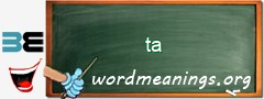 WordMeaning blackboard for ta